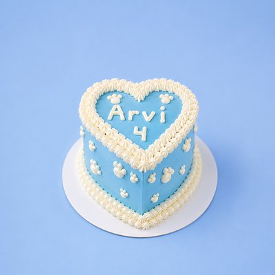 4 inch Simple Heart Cake (2 Layers)