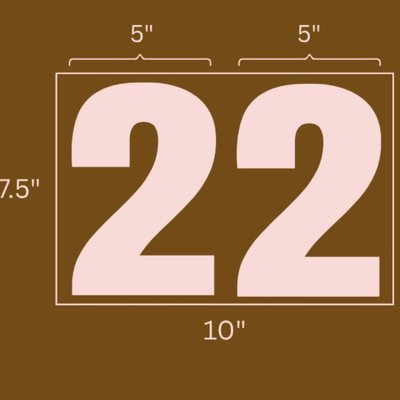 2 SMALL DOUBLE layer Number/Letter/Symbol (7.5" x 5" each)