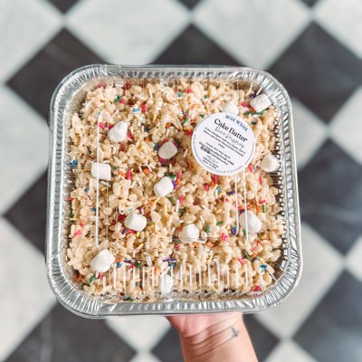 Cake Batter Rice Krispies 8x8 Pan