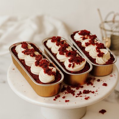 Red Velvet Mini Loaf Cakes