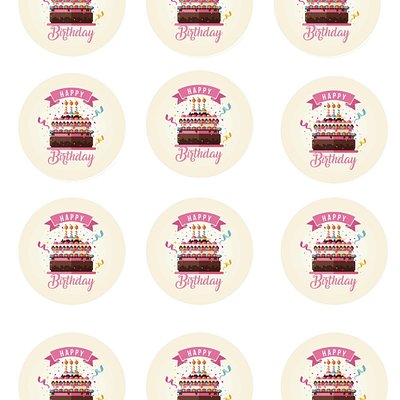 2” Pre- Printed Cupcake / Treat Circles 