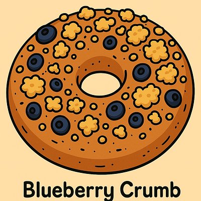 Blueberry crumb bagel 