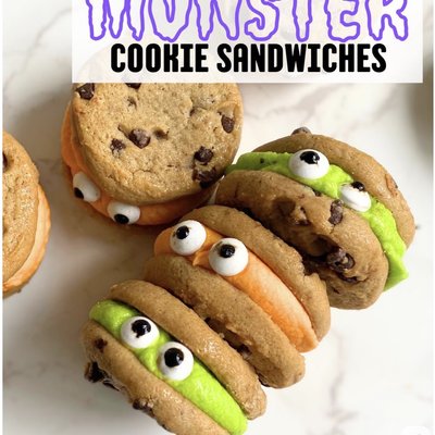 Chocolate Chip Cookie Monster Sandwiches