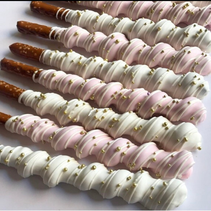 Caramel Chocolate covered Pretzel Rods 1 Dozen