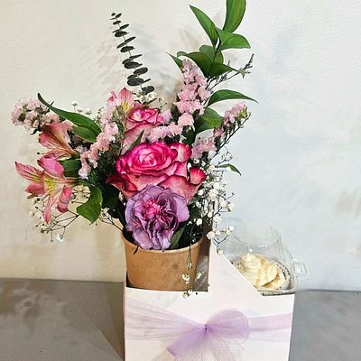 Mother's Day Flowers And Sourdough Cupcake 