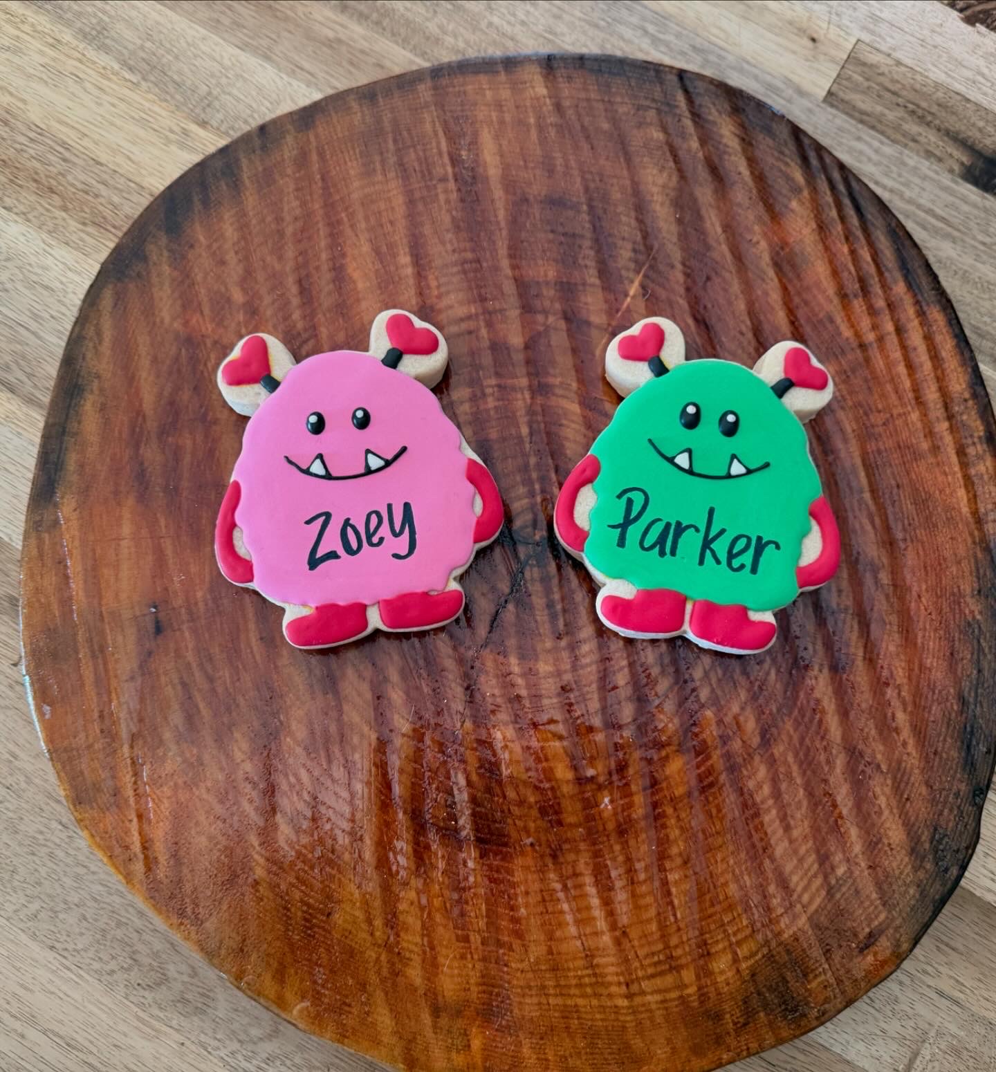 1 Monster Valentines Day Cookie with name