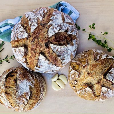 Mini Herb & Garlic Sourdough Boule