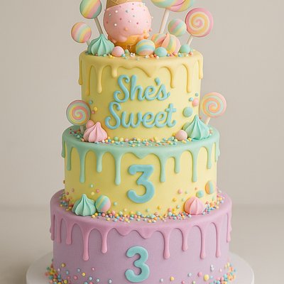 Medium Three Tiered  Cake - 5” 7”10”