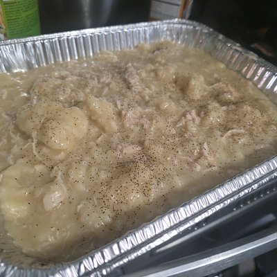 Pan Of Chicken Dumplings 