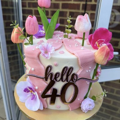 Floral Squiggle Cake  