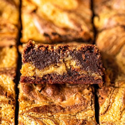 Fudgy Peanut Butter Swirl Brownies 