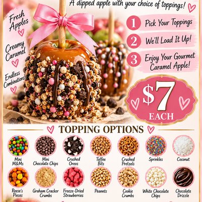 Caramel Apple With Toppings