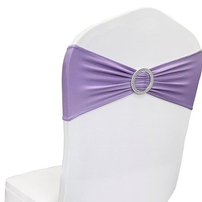 Lavender Spandex Chair Sash with Silver Accent