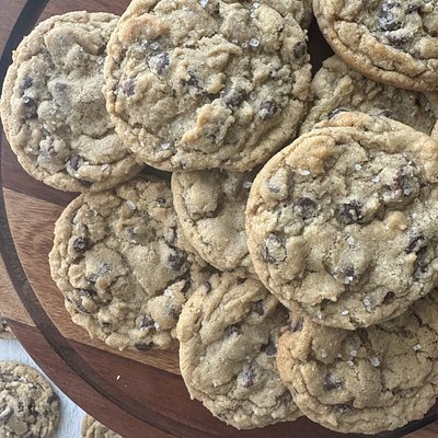 Salted PB Chocolate Chip Cookies