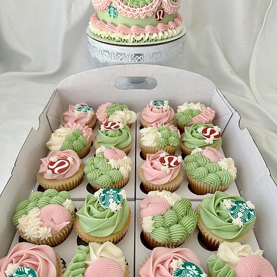 A Small Cake And Cupcakes
