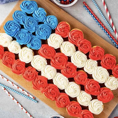 USA Flag Cupcake Cake 