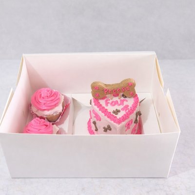 4 inch Cake & 2 Pupcakes Barkday Box