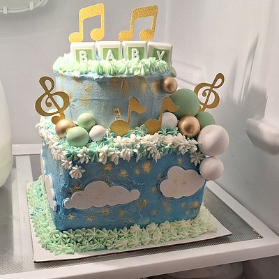 Custom 2 Tier Baby Shower Cake (Marble Flavor)