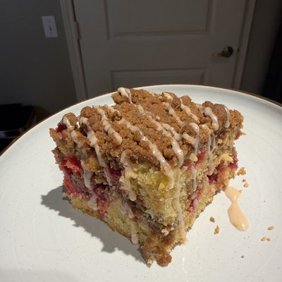 Cranberry & Blood Orange Coffee Cake Slice