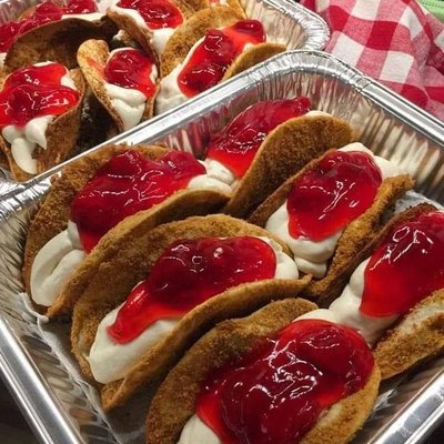 Fruit Topped Cheesecake Tacos ( Please Indicate Topping Preference) 