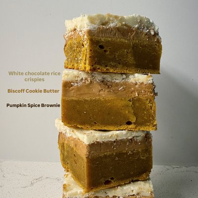 Pumpkin Biscoff Brownie Bars