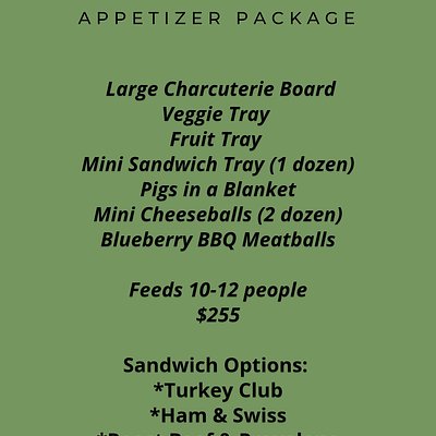To Go Appetizers