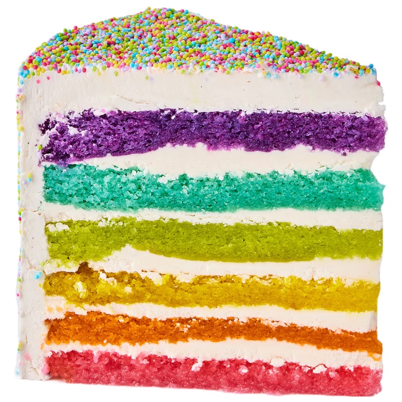 Rainbow Cake Slice 