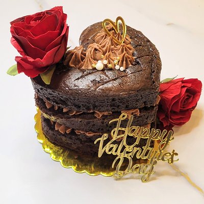 Chocolate Fudge Heath Crumble 6 Inch Naked Cake ( Baked In All Flavors)