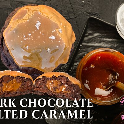 1 Dozen Dark Chocolate Salted Caramel Cookies