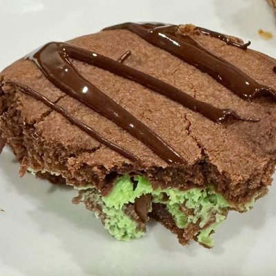 Double Chocolate Mint Stuffed Cookie