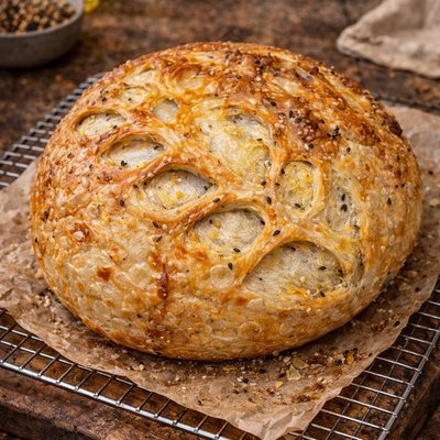 🧀Easy Cheesy – Cheddar & Everything Seasoning Sourdough