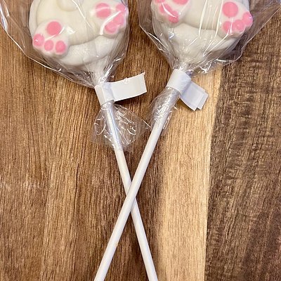 Round Cake Pucks With Chocolate Designs - See Description