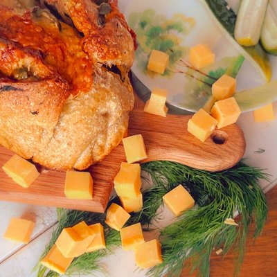Jalepeno, Cheddar, and Dill Sourdough Loaf