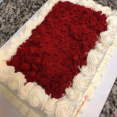 Red Velvet Sheet Cake W/ Extra Cake Crumble’s 