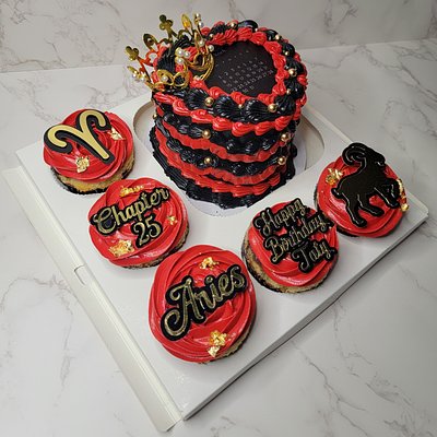 Vintage Bento Cake + 5 Matching Cupcakes