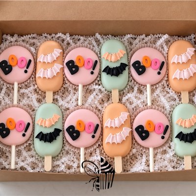 🎃 Halloween BOO Cake Pops & Bat Cakesicles 👻