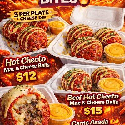 Beef Hot cheeto mac and cheese balls 