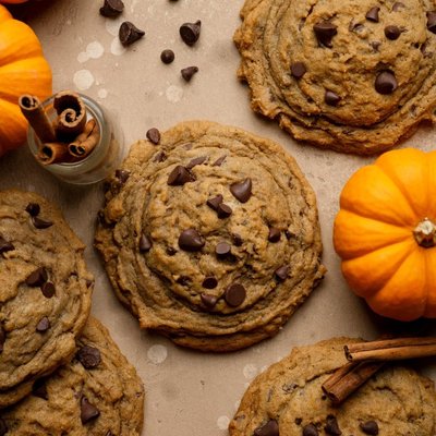 NY Style Pumpkin Chocolate Chip Cookies 
