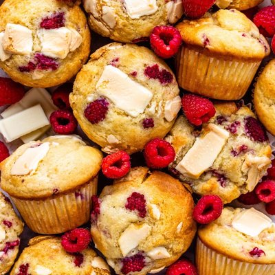 White Chocolate Raspberry Muffins Half Dozen 