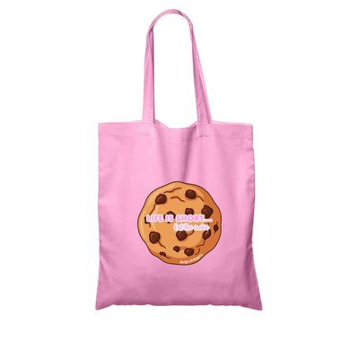 Life Is Short Hey Cookie! Tote Bag (Pink)