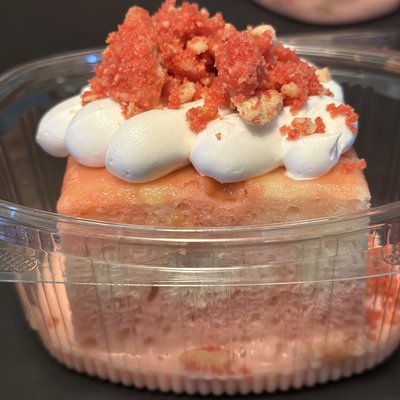 Strawberry Crumble Tres Leches Slices