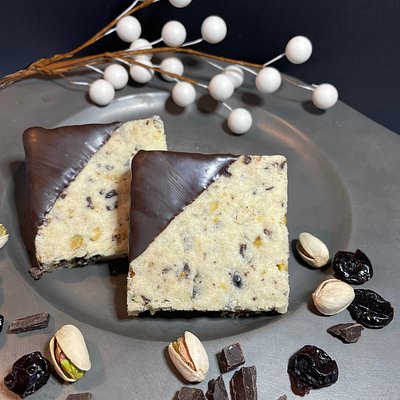 Pistachio Cherry Chocolate Chip Squares 