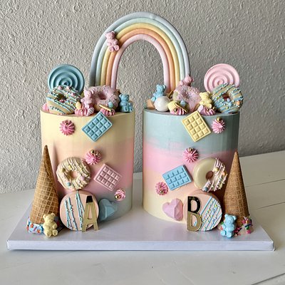 Double Rainbow Cake (serves 12+)