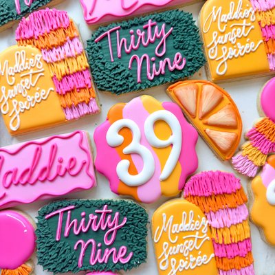 Sunset Soirée Birthday Cookies