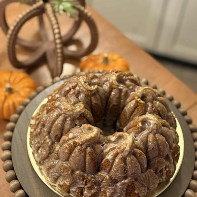 Pumpkin Bread with Maple Glaze - Full Size Pumpkin Bundt