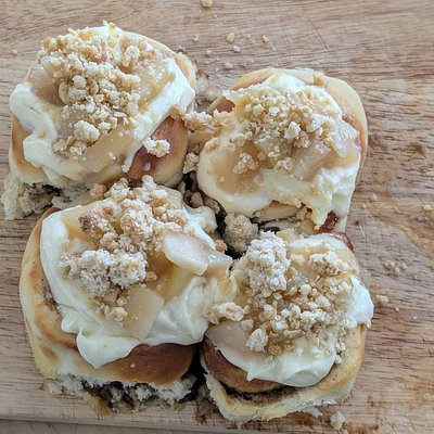 Apple Crumble Cinnamon Scrolls 