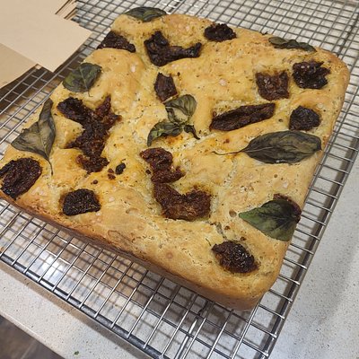 Sundried Tomato & Basil Focaccia (Vegan)