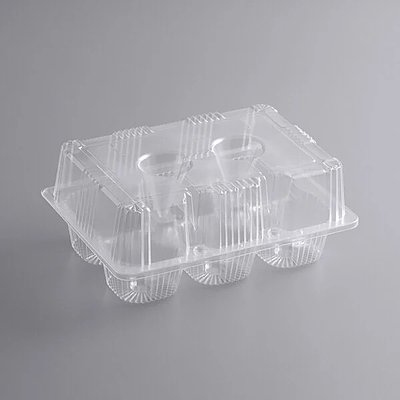 6-Cup Plastic Cupcake Container