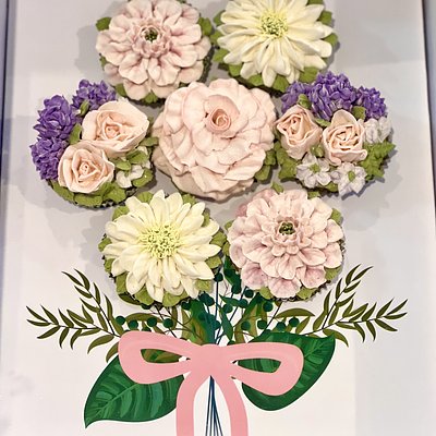 7 Cupcake Floral Bouquet