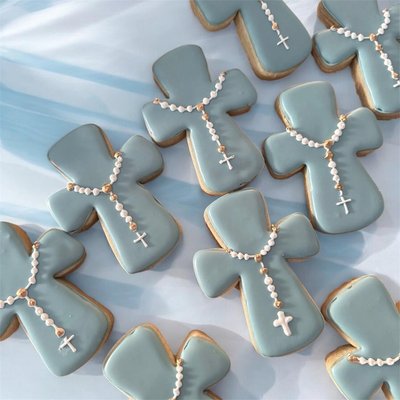 Cross Cookies Decorated Design